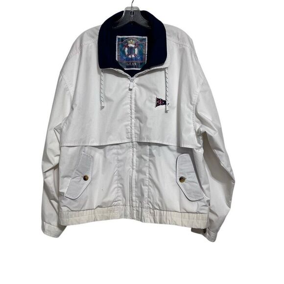 Vtg Gear For Sports Windbreaker Jacket Men's XL White Blue GPYC Vented Full Zip - Picture 3 of 16
